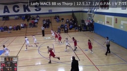 McDonell Central girls basketball highlights Thorp High School