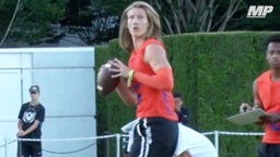 Trevor Lawrence dropping dimes at The Opening