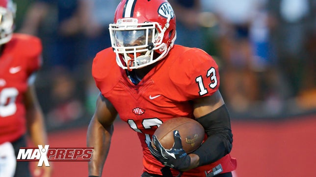 Woodward Academy's (GA) four-star running back Elijah Holyfield had a big game days after announcing he is going to the University of Georgia. He had 168 yards rushing and four scores in their 36-29 double overtime win against St. Pius X Catholic (GA).