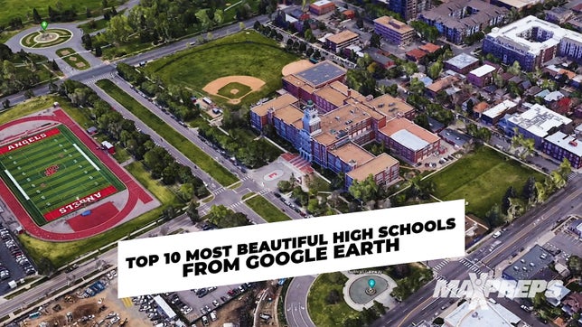 View from Google Earth of 10 of the most beautiful high schools in America.