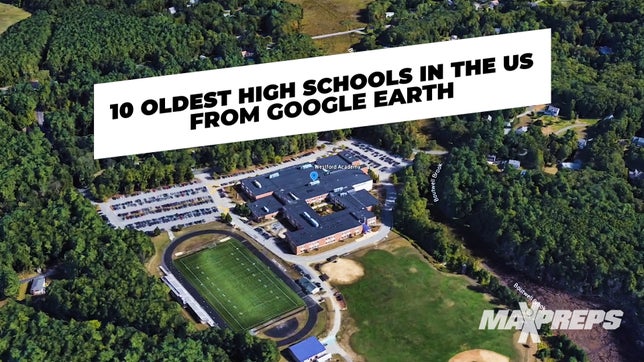 Google Earth showing the 10 oldest high schools in the United States of America.
