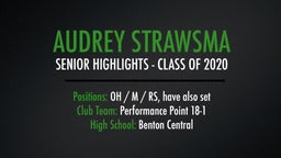 Audrey Strawsma Senior Volleyball Highlights