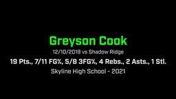 Greyson Cook Highlights vs Shadow Ridge