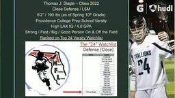 Thomas Slagle Class 2022 - Sophomore Year Sweetlax Krackens Providence College Prep Lacrosse