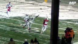One-handed catch in the snow