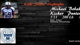 Michael Bobak #59 Kicking Punting Game footage Kiski vs University School