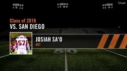 Josiah Sa'o Highlight vs. San Diego