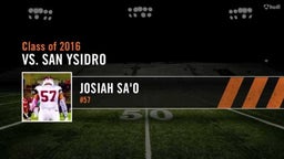 Josiah Sa'o Highlight vs. San Ysidro