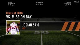 Josiah Sa'o Highlight vs. Mission Bay
