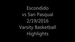 Escondido vs San Pasqual Varsity Basketball, 2/19/2016