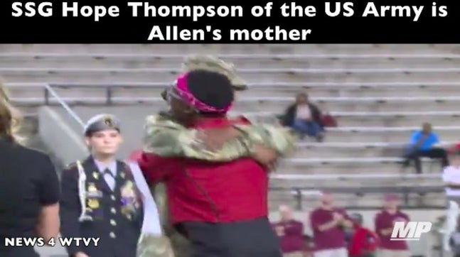 SSG Hope Thompson of the U.S. Army and son Allen had a night they will never forget.