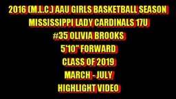 M.L.C. #35 Olivia Brooks 5'10" 2019 F - 2016 AAU Highlight Video