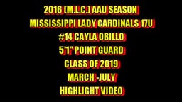 M.L.C. #14 Cayla Obillo 5'1" 2019 PG 2016 Highlight Video
