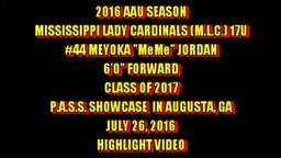 M.L.C. #44 Meyoka "MeMe" Jordan 6'0" 2017 Forward Highlight Video