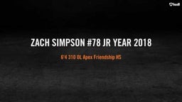 Zach Simpson #78 6'4 310 OL Junior Year Highlights  Apex Friendship HS Apex NC
