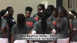 FB Bush #20 Beatrice Miller - 2016 FBISD Girls Varsity Basketball Tourney
