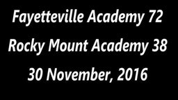 Fayetteville Academy vs Rocky Mount Academy