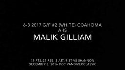 Malik Gilliam Highlights vs Shannon