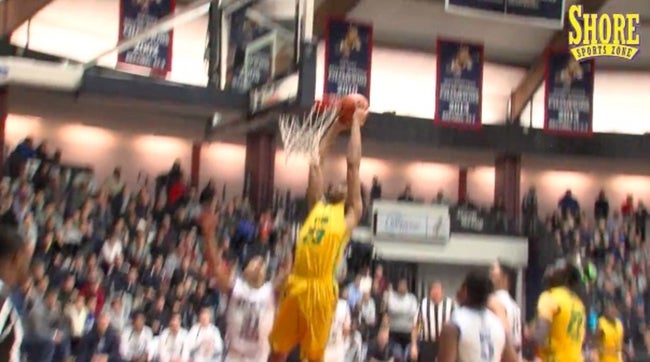 Nick Richards of the Patrick School (Elizabeth, NJ) showed off his blocking, post move, and dunking abilities in a contest against Mater Dei (NJ). The 5-star center has already signed to Kentucky to play under coach John Calipari.