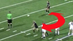 Pair of Division I soccer commits play with goalie for score