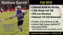 Matt Barrett Class of 2018: Fall 2016 Lax Highlights