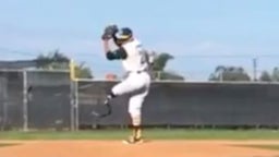 Prosthetic leg does not stop high school pitcher