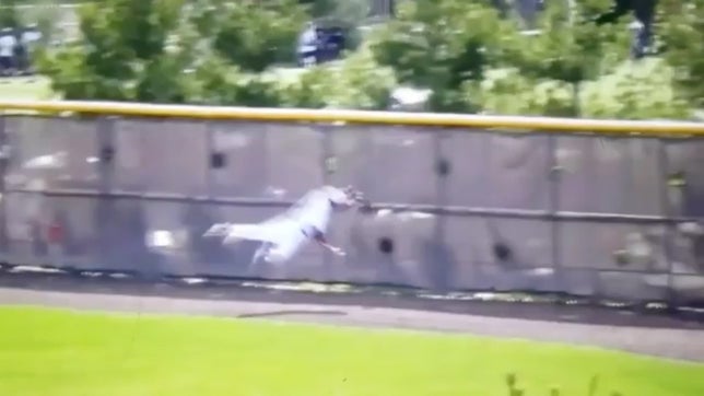Plays like this takes you back to players like Aaron Rowand and Jim Edmonds crashing into fences. This edition features Sean Morro of Phillipsburg (NJ), as he dives head-first into the wall and holds on for an unreal catch.