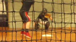 Big Lefty in the cage