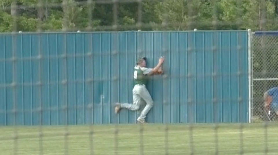 Catch crashing into wall