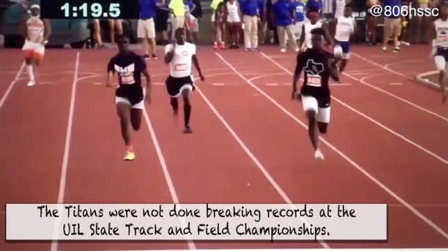 The Port Arthur Memorial (TX) boys 4x200m and 4x100m relay teams broke state records, missing the national records by not even a second, at the UIL Texas state track and field meet in Austin.