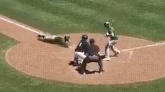 Down to their last strike and trailing by one, Tyler Push 
of Archbishop Bergan (Fremont, NE) stole home to tie the game at 11-11 in the first round of the NSAA State Baseball Championships.