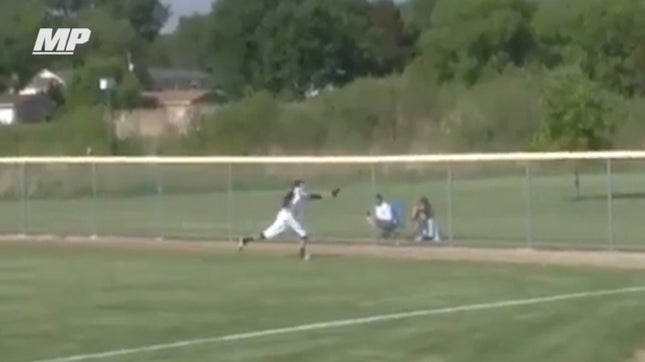 Sports never fails to amaze. This is especially true with this lunging grab by Jake Alston of Sterling (IL).