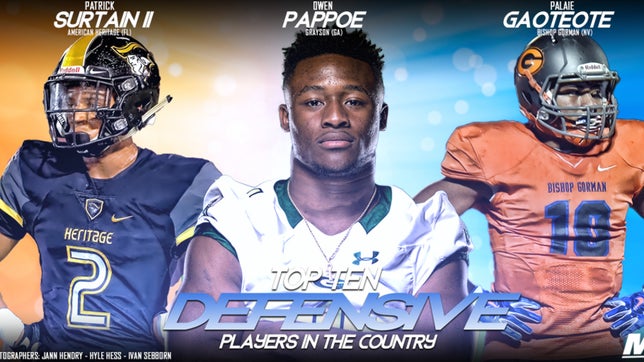 Zack Poff takes a look at MaxPreps' top 10 defensive players in high school football.