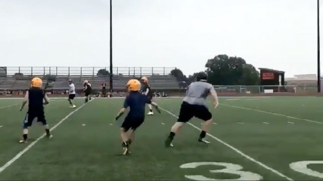 Who ever said the big man can't catch a football? John Valentine jukes multiple defenders and makes his case to compete for a wide receiver spot on the Ashland (OH) squad.
