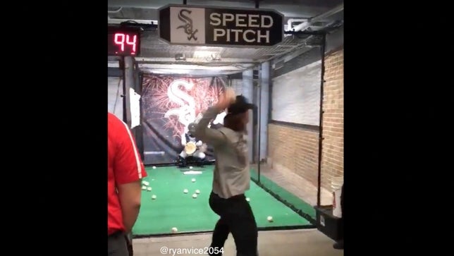 Ryan Vice of Lincoln-Way Central (IL) may only be 17-years-old, but the kid has already won over the Chicago White Sox fans after hitting 97-mph on the radar gun at the speed pitch game at Guaranteed Rate Field in Chicago. The Western Michigan commit wooed the crowd by throwing balls at 93, 94, 95, 96, and, finally, 97-mph.