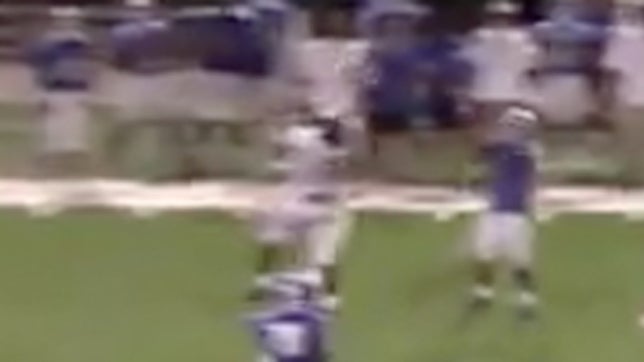 It is rare to see any type of one-handed catches in high school football, let alone a one-handed interception by 6-foot-2 275-pound defensive lineman, Trevon Jackson of Charlottesville (VA).