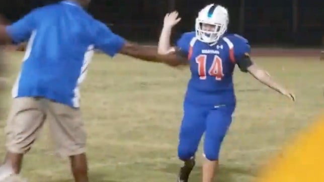 Holly Neher of Hollywood Hills (FL) made history with this touchdown pass against Hallandale (FL). The junior quarterback's 45-yard heave made her the first Florida female to throw a passing touchdown in state history.