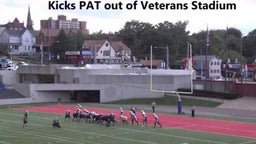 Football sails out of stadium during Game