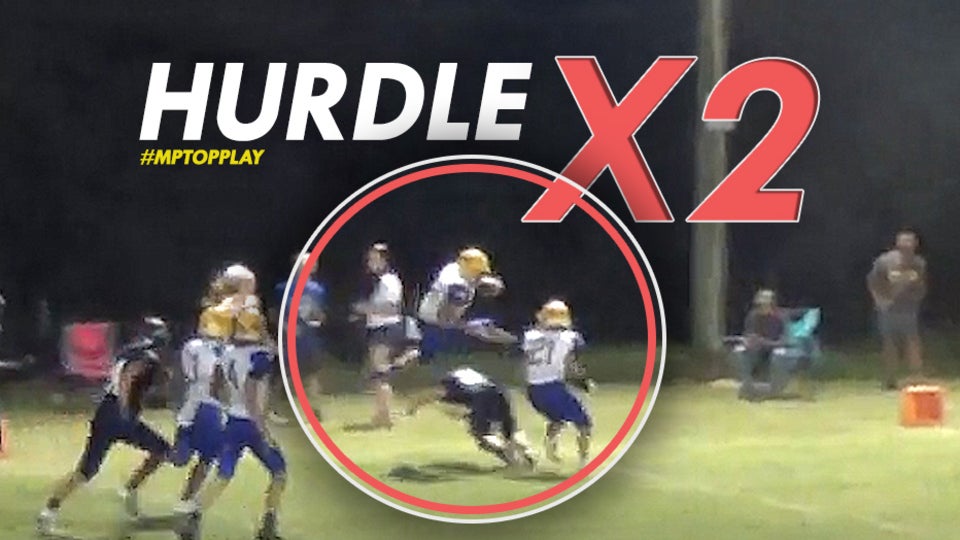 Double hurdle for 38-yard touchdown