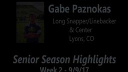 Gabe Paznokas - Week 2 - Senior Highlights