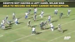 Cornerback born with one hand records interception