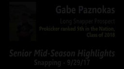Gabe Paznokas Mid-Season Snapping Senior Highlights