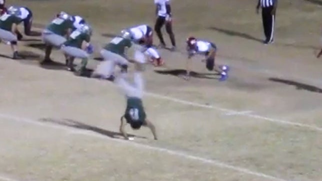 Watch J-Vonni Sanchez of Green Valley (NV) do 3 cartwheels and a backflip to confuse the defense on this two point conversion of the year.