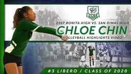 2020 Libero - #3 Chloe Chin / Bonita High at San Dimas High 2017 - Continuous Play Volleyball Video