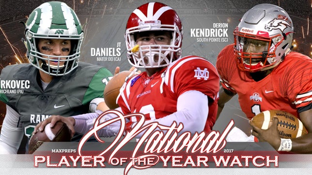 Mater Dei's (CA) 5-star quarterback leads the race for National Player of the Year as the high school football season is nearing an end.