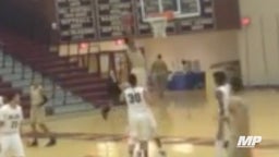 Leaps over defender for poster