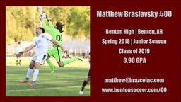 Matthew Braslavsky - Starting Keeper Benton High - c/o 2019 - 2018 Season Highlights
