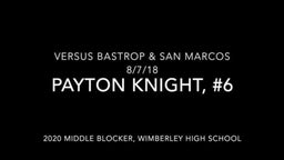 Payton, #6, 2020 Middle Blocker, Wimberley vs San Marcos & Bastrop