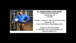 #1 Sydney Thaxton, L/DS - Class of 2021 (August 2018 Scrimmages vs Midlothian & North Stafford HS)