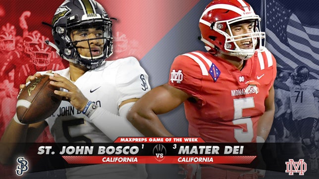 This week's Top 10 games is led by a Top 5 showdown between No. 1 St. John Bosco and No. 3 Mater Dei in the CIF Southern Section Division I championship game.